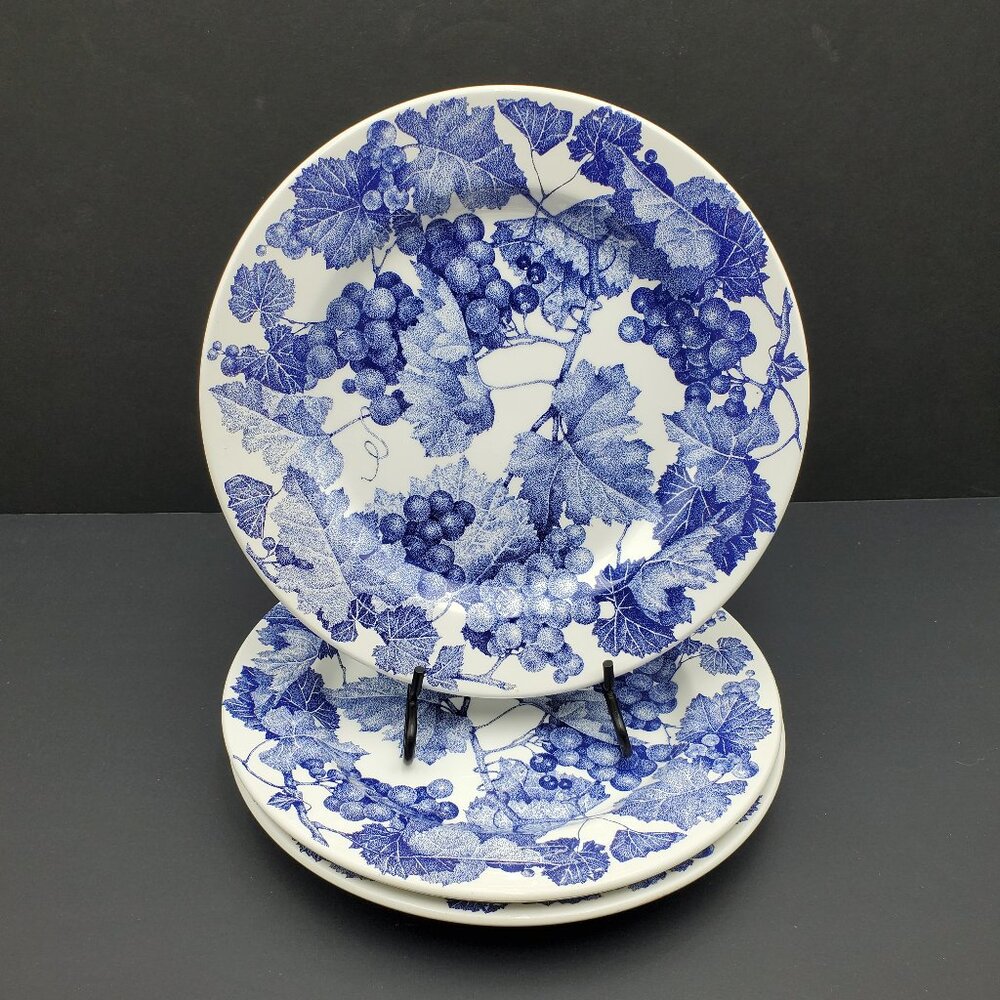 Quadrifoglio Blue Grape Leaves Dinner Plates La Primula Ceramica Grape Leaves